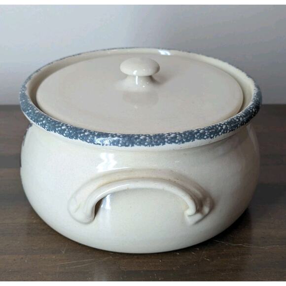 Vintage Home and Garden Party Stoneware Bean Pot With Lid Bird House Design 2001 - Picture 7 of 11